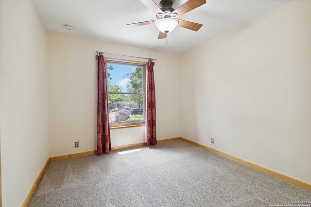 4722 Hollyridge, San Antonio, TX 78228 - spare room featuring light colored carpet, a ceiling fan, and a smoke detector