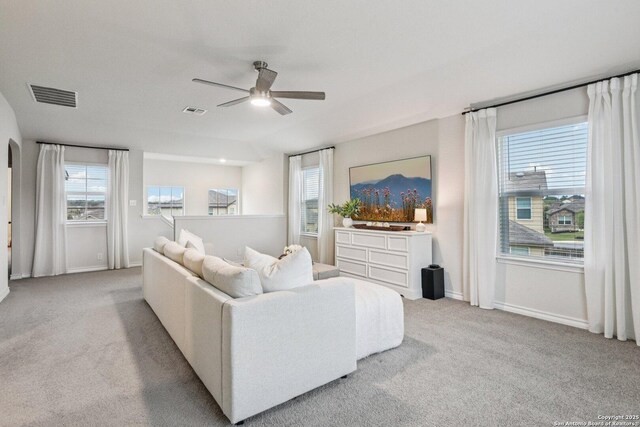183 Amethyst Woodstar, San Antonio, TX 78253 - living room featuring a ceiling fan and carpet