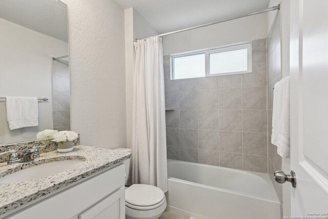 183 Amethyst Woodstar, San Antonio, TX 78253 - full bathroom featuring vanity and shower / tub combo with curtain