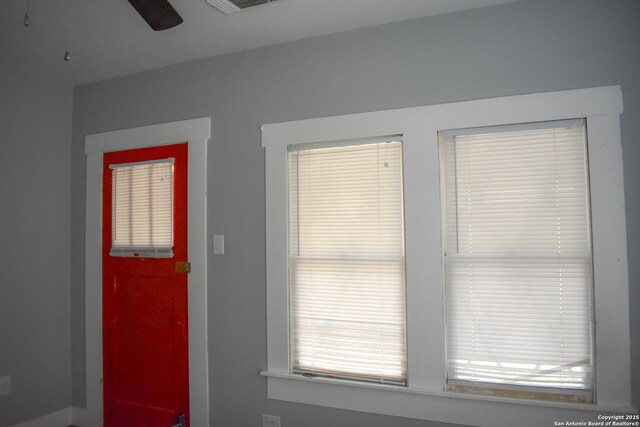 255 E Sayers, San Antonio, TX 78214 - foyer featuring ceiling fan and plenty of natural light