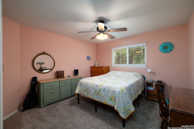 10567 Rocking M, Helotes, TX 78023 - carpeted bedroom with a ceiling fan