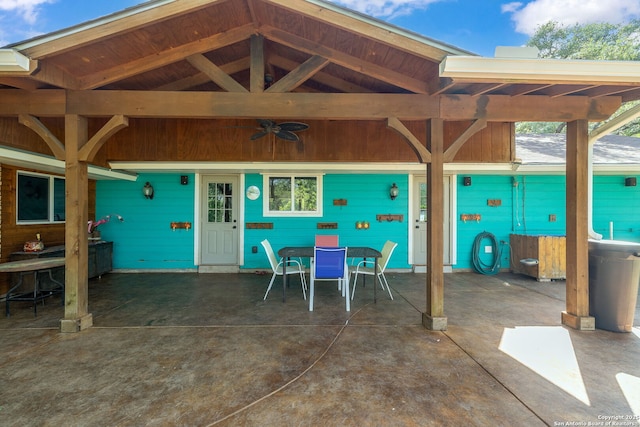 10567 Rocking M, Helotes, TX 78023 - view of patio / terrace with outdoor dining space and a ceiling fan