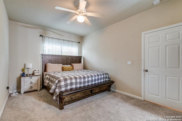 6160 Eckhert Rd, San Antonio, TX 78240 - bedroom with light colored carpet and a ceiling fan