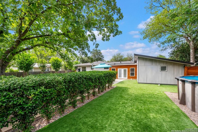 227 Devonshire, San Antonio, TX 78209 - view of yard with french doors