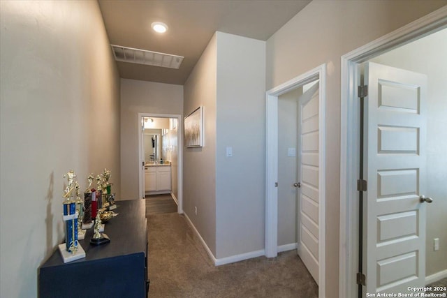 12904 Liam Ct, Saint Hedwig, TX 78152 - hall featuring carpet flooring and baseboards