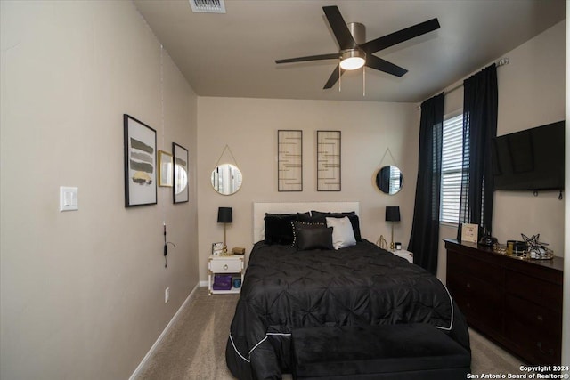 12904 Liam Ct, Saint Hedwig, TX 78152 - carpeted bedroom with baseboards and ceiling fan