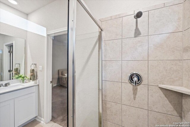 3016 Muscat, Schertz, TX 78154 - full bathroom featuring tiled shower and vanity