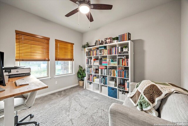 3016 Muscat, Schertz, TX 78154 - office with ceiling fan and carpet