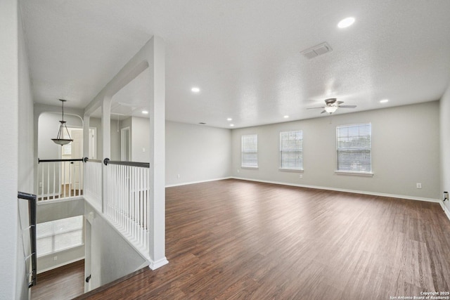 12107 Dawson Cir, San Antonio, TX 78253 - unfurnished room with wood finished floors, ceiling fan, and recessed lighting