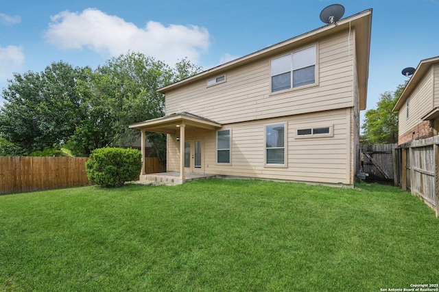 12107 Dawson Cir, San Antonio, TX 78253 - back of house with french doors, a fenced backyard, and a patio area