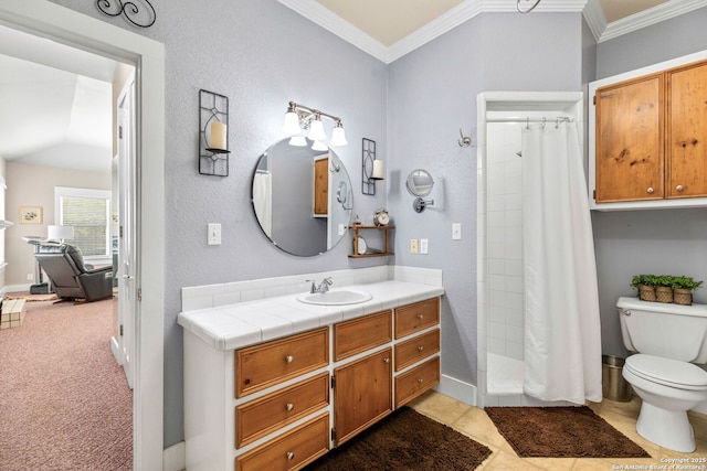 2 Fm 289, Comfort, TX 78013 - full bathroom featuring vanity, tiled shower, and crown molding