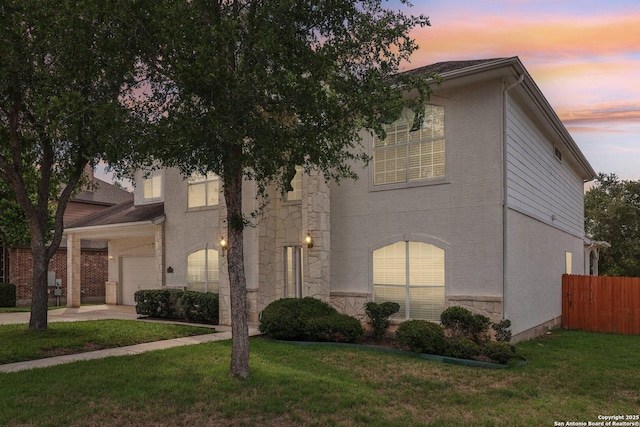 1810 Three Frks, San Antonio, TX 78258 - view of front facade with an attached garage and stone siding
