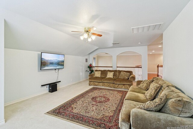 1810 Three Frks, San Antonio, TX 78258 - living area featuring ceiling fan and carpet floors