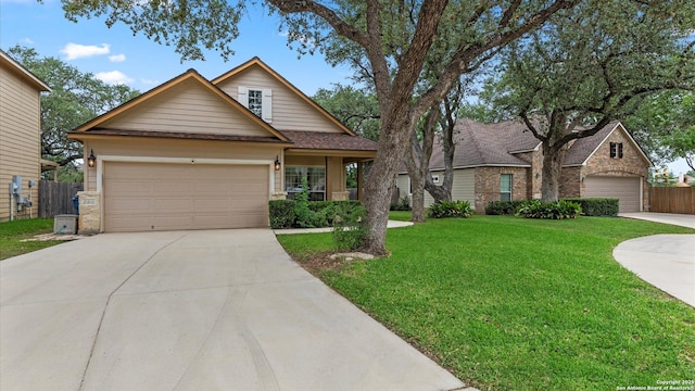 21810 Thunder Basin, San Antonio, TX 78261 - traditional-style house with concrete driveway, a garage, and brick siding