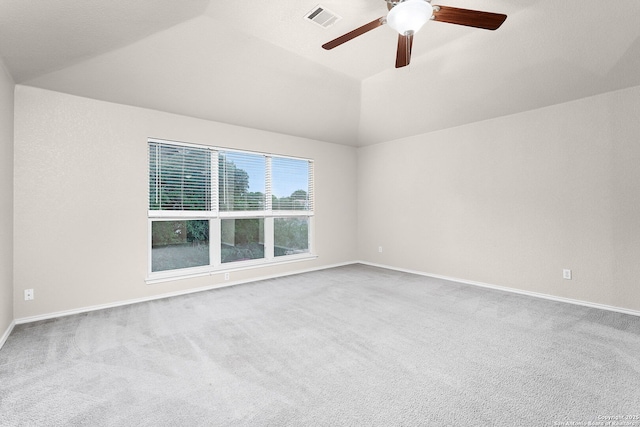 4481 Owl Crk, Schertz, TX 78154 - spare room featuring a ceiling fan, carpet flooring, and vaulted ceiling