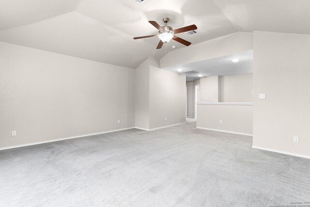 4481 Owl Crk, Schertz, TX 78154 - unfurnished room with vaulted ceiling, ceiling fan, and carpet