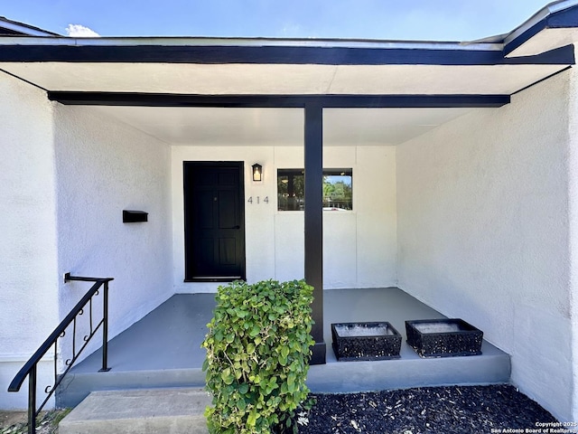 414 Clower, San Antonio, TX 78212 - property entrance with stucco siding