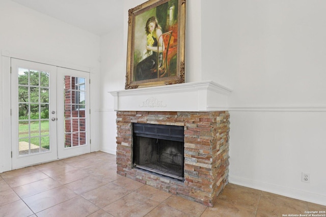 23613 Grayling Ln, San Antonio, TX 78259 - detailed view of a fireplace and french doors