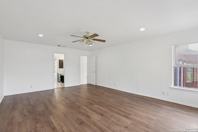 23613 Grayling Ln, San Antonio, TX 78259 - unfurnished room with a ceiling fan, wood finished floors, and recessed lighting