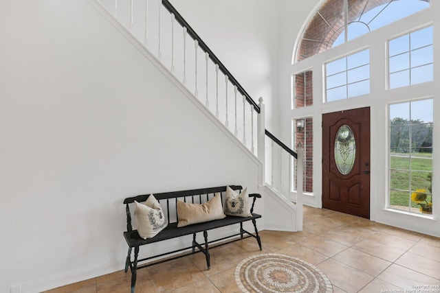 23613 Grayling Ln, San Antonio, TX 78259 - tiled foyer entrance featuring plenty of natural light, stairs, and a high ceiling