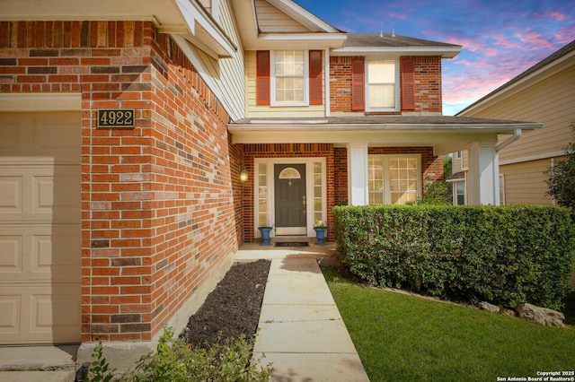 4922 Augusta, San Antonio, TX 78247 - entrance to property featuring brick siding and a garage