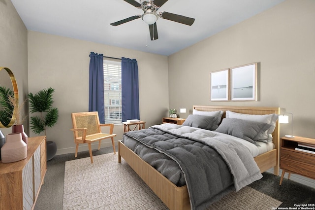 4922 Augusta, San Antonio, TX 78247 - bedroom with light carpet and a ceiling fan