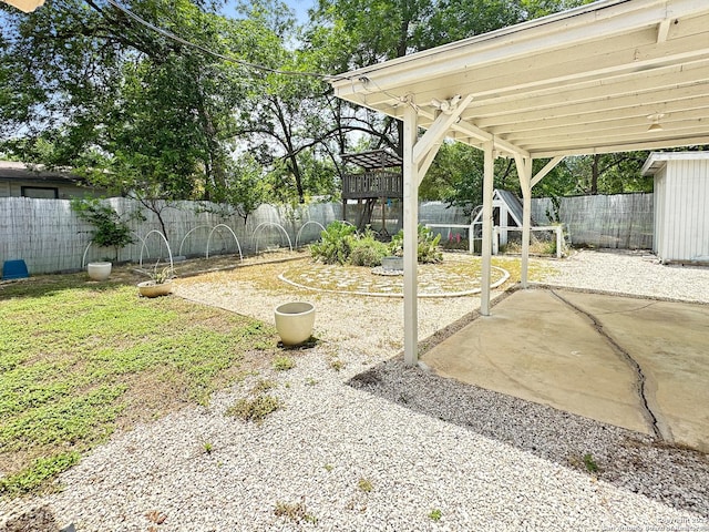 737 N Central, New Braunfels, TX 78130 - fenced backyard with a patio