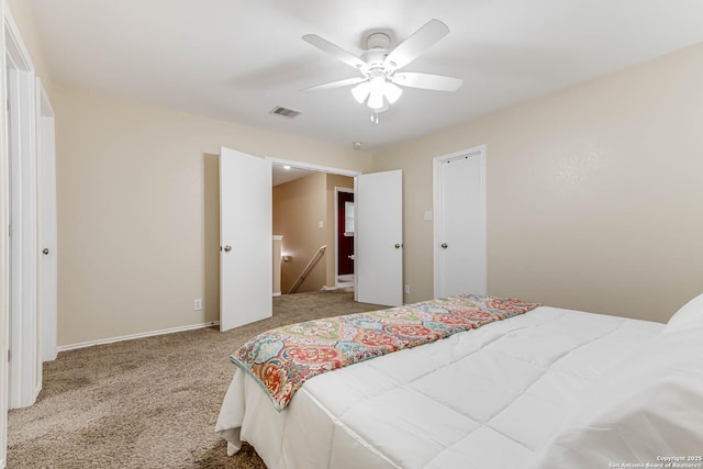 16102 Barrell Run, San Antonio, TX 78247 - carpeted bedroom with baseboards and a ceiling fan