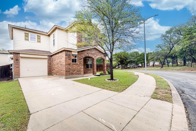 16102 Barrell Run, San Antonio, TX 78247 - traditional-style house with brick siding, concrete driveway, and an attached garage