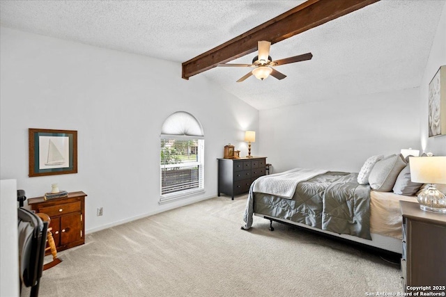 3527 Oakhorne St, San Antonio, TX 78247 - carpeted bedroom featuring a textured ceiling and a ceiling fan
