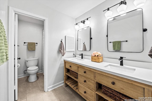 3527 Oakhorne St, San Antonio, TX 78247 - bathroom with double vanity and tile patterned flooring