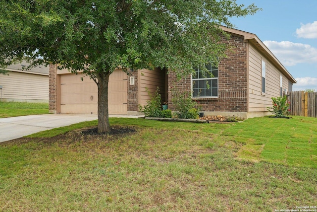 6123 Foster Ml, San Antonio, TX 78222 - view of front of property featuring concrete driveway, brick siding, and a garage