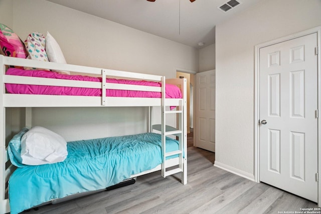 6123 Foster Ml, San Antonio, TX 78222 - bedroom featuring wood finished floors and ceiling fan