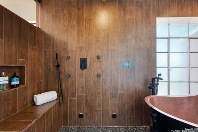 13132 State Highway 16, Medina, TX 78055 - bathroom with a freestanding bath and a tile shower