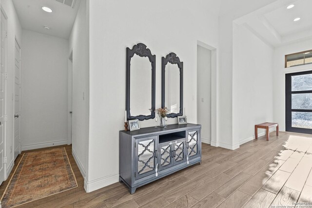 2604 Sueno Pt, San Antonio, TX 78245 - corridor with wood finished floors and recessed lighting