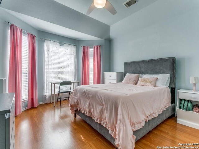 2115 Encino Breeze, San Antonio, TX 78259 - bedroom with wood finished floors, ceiling fan, and vaulted ceiling
