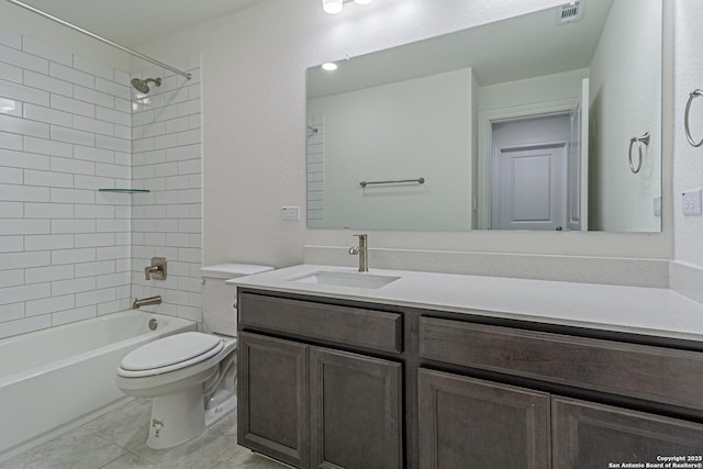 12455 Diagon Aly, San Antonio, TX 78254 - bathroom featuring vanity, tile patterned floors, and shower / bath combination
