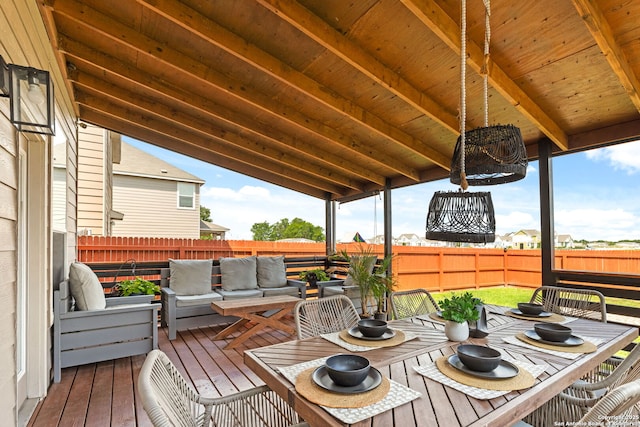 2059 Wind Chime, New Braunfels, TX 78130 - wooden terrace featuring outdoor lounge area and a fenced backyard
