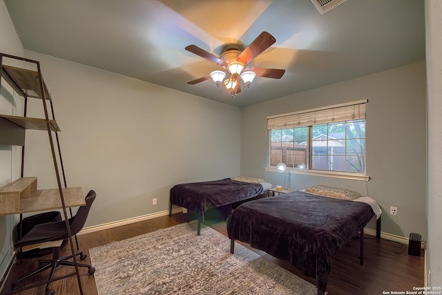 4326 Hilton Head, San Antonio, TX 78217 - bedroom with wood finished floors and a ceiling fan
