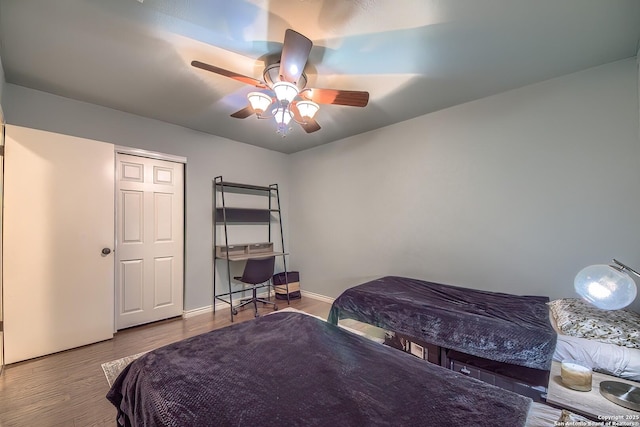 4326 Hilton Head, San Antonio, TX 78217 - bedroom with wood finished floors and a ceiling fan