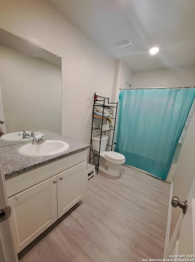 318 Pradera Cv, San Antonio, TX 78237 - bathroom with vanity and wood finished floors