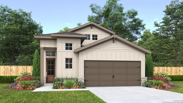 431 Alexander Ave, New Braunfels, TX 78130 - modern inspired farmhouse with concrete driveway, board and batten siding, and a garage