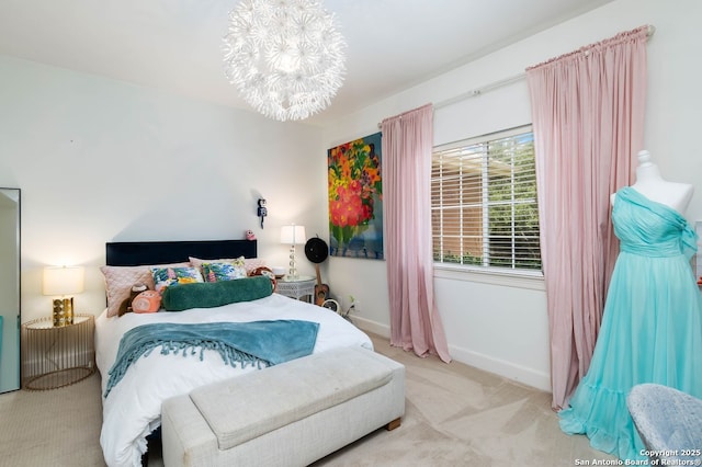 5 Remington, San Antonio, TX 78258 - carpeted bedroom featuring baseboards and a chandelier
