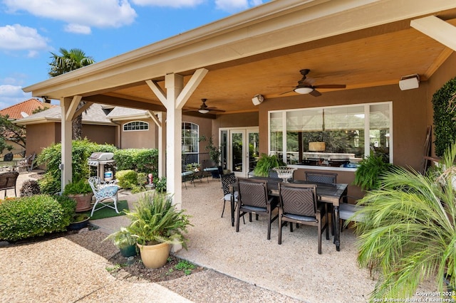 5 Remington, San Antonio, TX 78258 - view of patio / terrace with a ceiling fan, outdoor dining area, and a grill