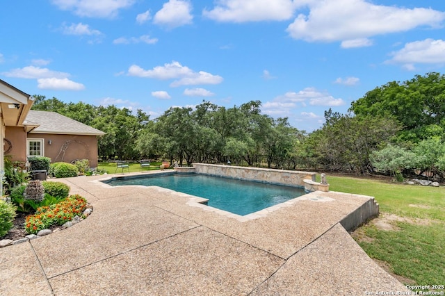 5 Remington, San Antonio, TX 78258 - swimming pool featuring a patio area, a lawn, and view of scattered trees