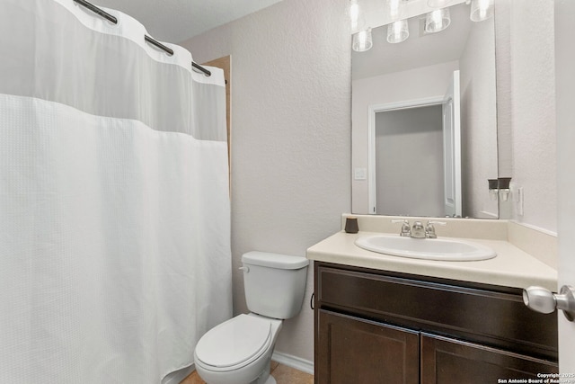 15102 Field Sparrow, San Antonio, TX 78253 - full bathroom with vanity, a textured wall, and curtained shower