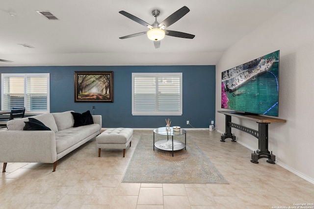 15102 Field Sparrow, San Antonio, TX 78253 - living room featuring ceiling fan and light tile patterned floors