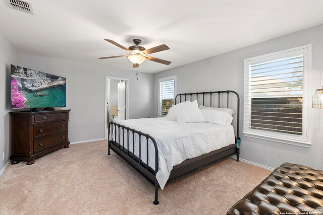 15102 Field Sparrow, San Antonio, TX 78253 - bedroom featuring light carpet and a ceiling fan