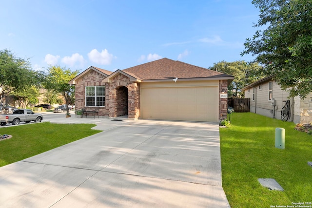 15102 Field Sparrow, San Antonio, TX 78253 - ranch-style house with brick siding, an attached garage, driveway, and roof with shingles