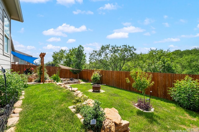13215 Turnesa Ter, San Antonio, TX 78221 - fenced backyard featuring an outdoor fire pit